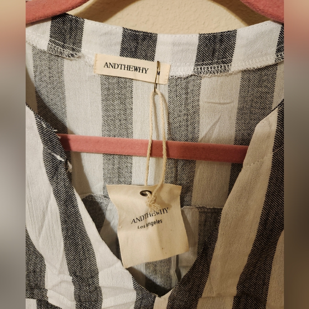 🌴Andthewhy Flowy Striped Beach Top - Picture 5 of 5